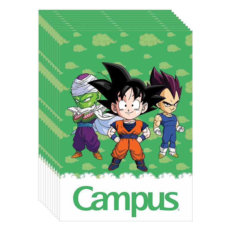 Lốc 10 Cuốn Vở 4 Ô Ly (2,5X2,5Mm) Campus Dragon Ball Z - Cool NB-BDBC80 - ĐL 100 (80 Trang) - Giao Mẫu Ngẫu Nhiên