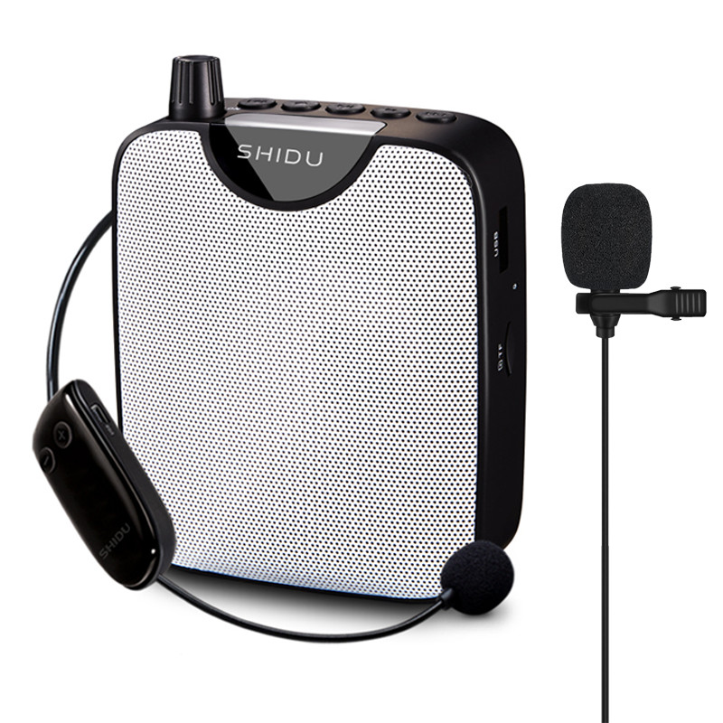Máy Trợ Giảng Không Dây Shidu Sd - M500 Uhf Kèm Micro Cài Áo Có Dây - Hàng Chính Hãng - Đen - Bản Mic Cài Đầu Mic Cài Áo