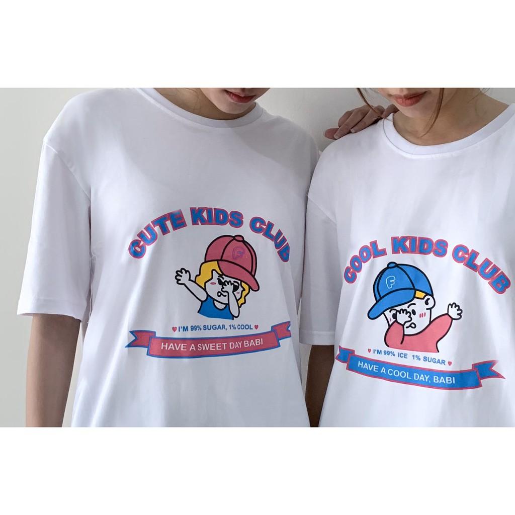 Áo thun áo phông tay lỡ Unisex CUTE KIDS CLUB THE 1992