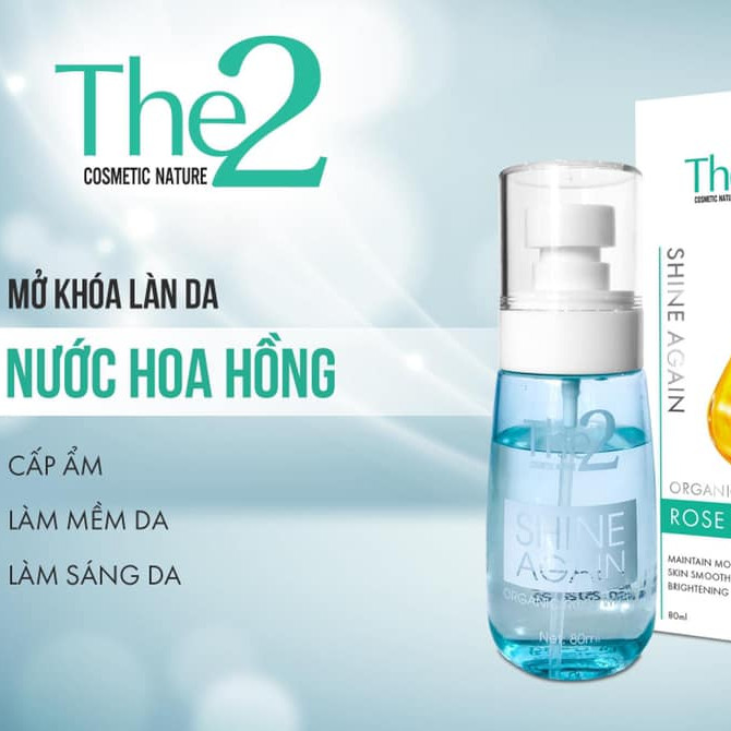 Nước Hoa Hồng The2 - Organic Rose Water Dưỡng Ẩm Mềm Da Chống Lão Hóa Ngăn Ngừa Mụn (80ml)