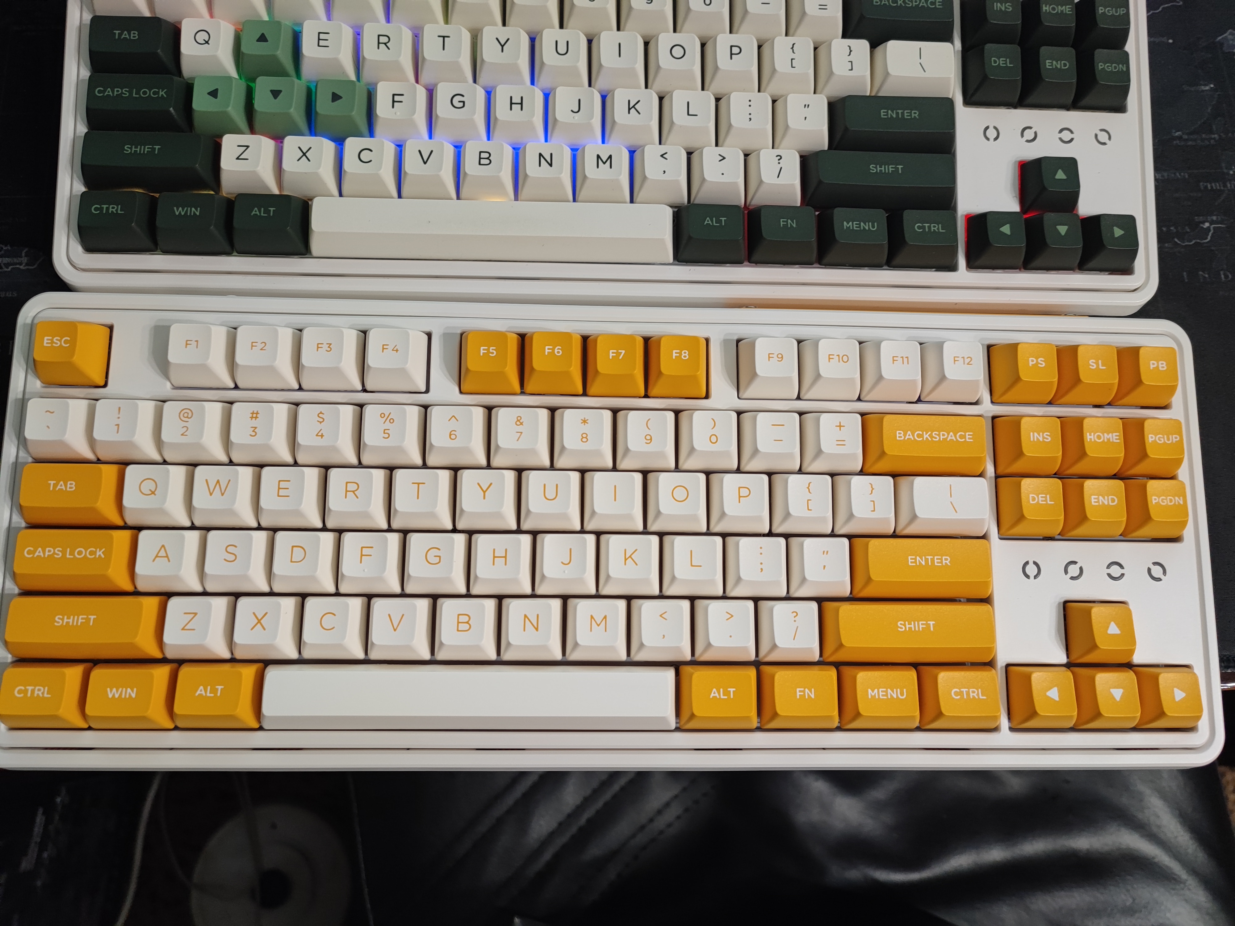 Bàn phím máy tính FL-Esports CMK87SAM Yellow & White 3 Mode _Mới, hàng chính hãng