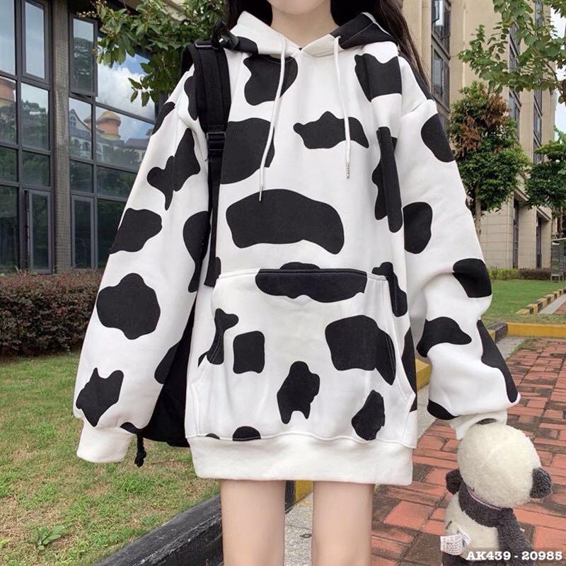 Áo Hoodie Nam Nữ Hoodie Bò Sữa Siêu Hot Nỉ Bông Dày Dặn Hàng QC Khoác BÒ SỮA HD