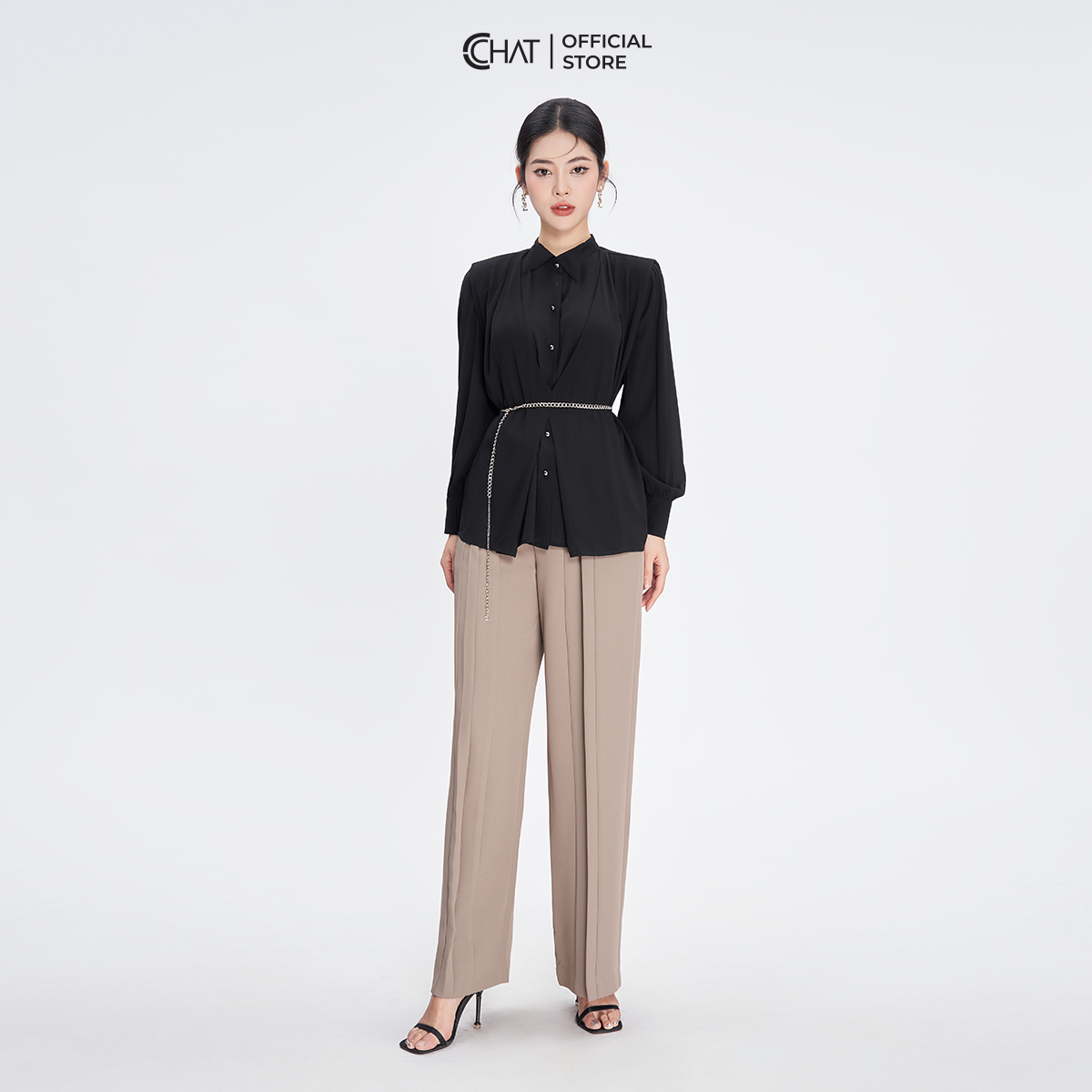 Quần Ống Rộng Kiểu Súp Trước Xếp Ly Chất Tuytsi Cao Cấp Mềm Mịn 53QDS8002ST