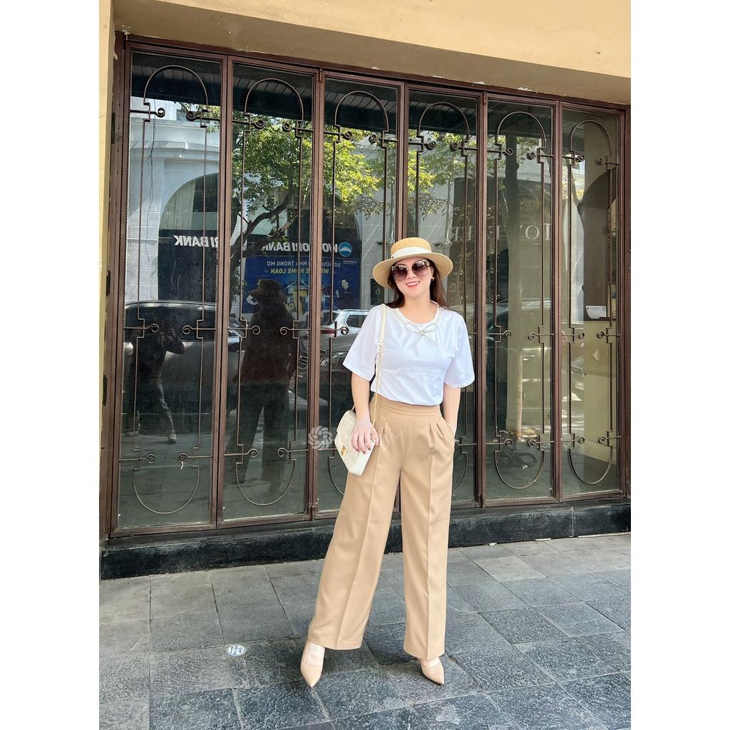 Áo thun trắng kiểu đính nơ phụ kiện cao cấp, nữ tính, trendy, dáng rộng - Peony