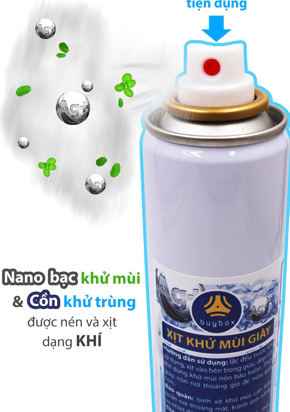 Hình ảnh Xịt khử mùi giày ngăn ngừa vi khuẩn và ngăn mùi hôi, mùi khắm giày - buybox - PKBB61