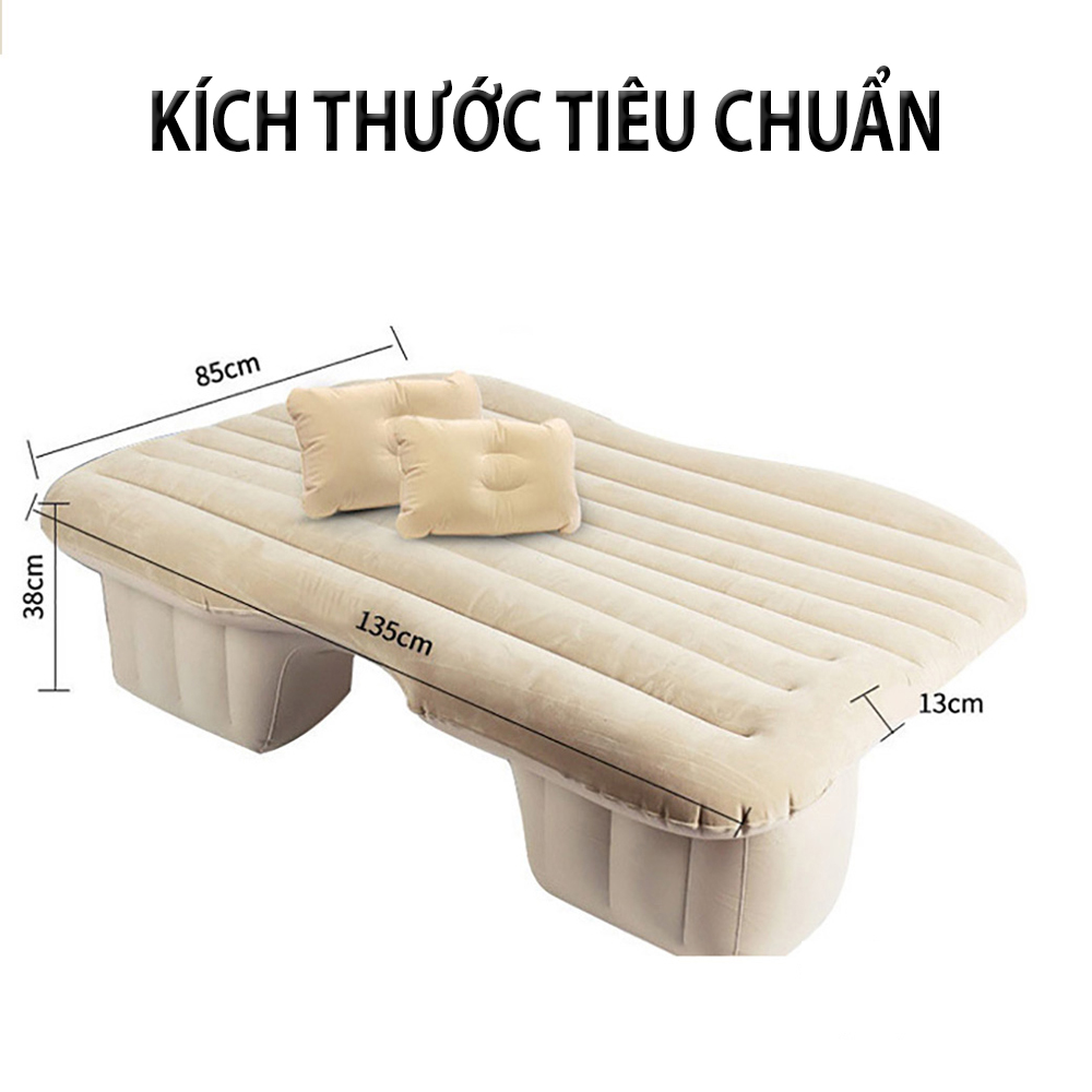 Đệm/Giường Hơi Cao Cấp Ô tô + Tặng Bơm Hơi và Cây Thông Thơm Treo Xe