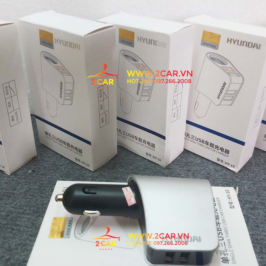 Tẩu Sạc Ô tô, Xe Hơi Hyundai 1 Tẩu Tròn - Có Đèn Led Báo Điện Áp - Huyndai Chính Hãng