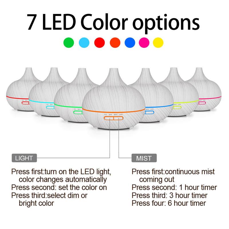 400Ml Tinh Máy Khuếch Tán Tinh Dầu Làm Thơm Phòng Siêu Âm Thanh Máy Tạo Độ Ẩm Không Khí Tự Động Xác Định Điều Khiển Từ Xa Humidificador