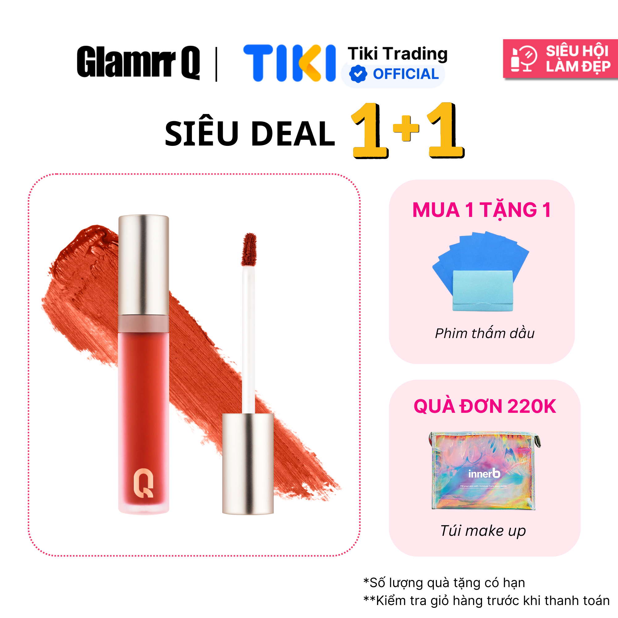 Son kem lì nhiều dưỡng GLAMRR Q LONG WEAR LIP CREAM 5g by Gilaa