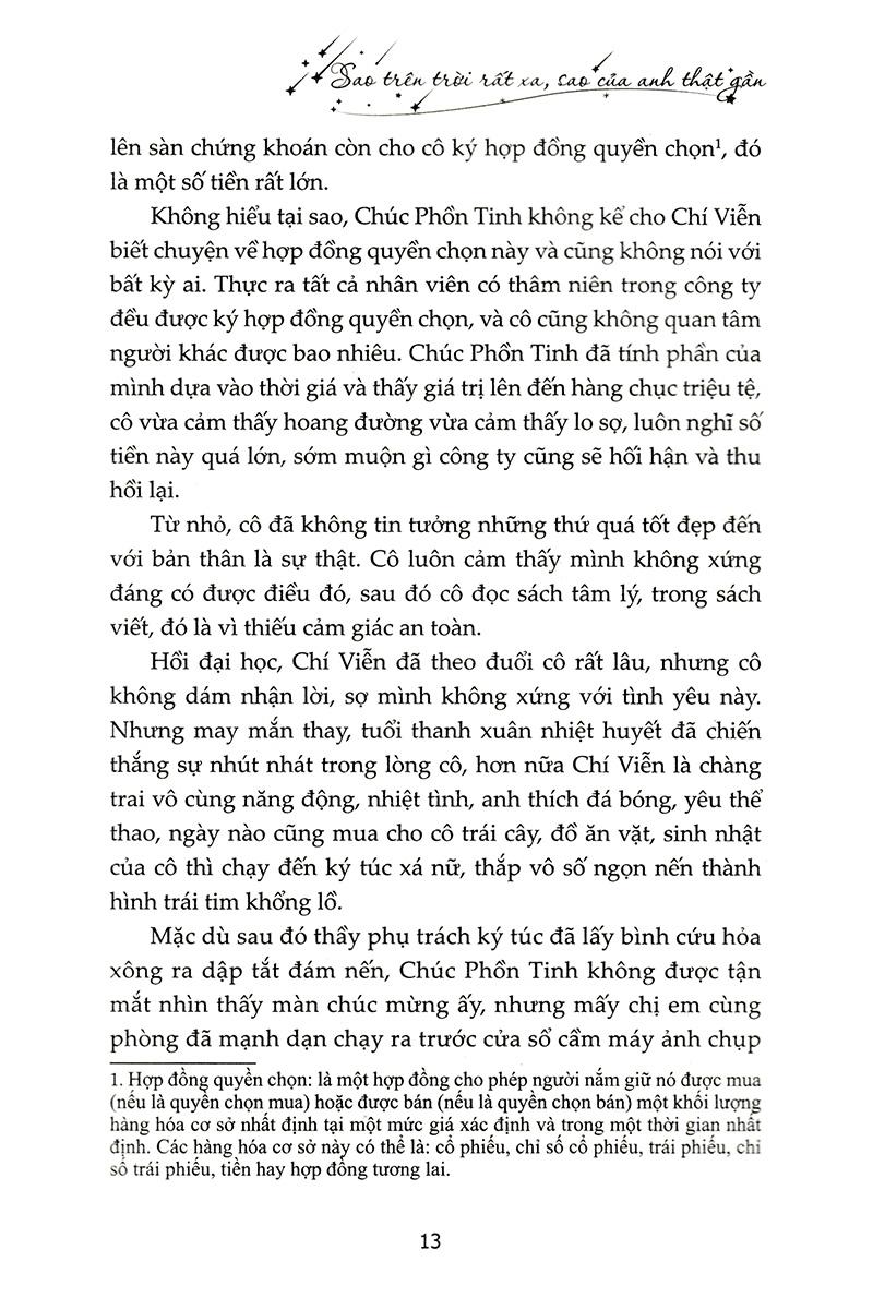 Sách Sao Trên Trời Rất Xa, Sao Của Anh Thật Gần