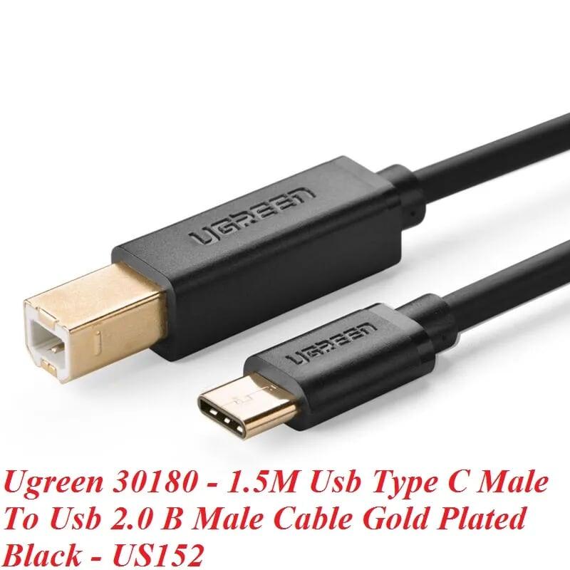 Ugreen UG30180US152TK 1.5M màu đen Dây USB Type-C sang USB 2.0 mạ vàng - HÀNG CHÍNH HÃNG