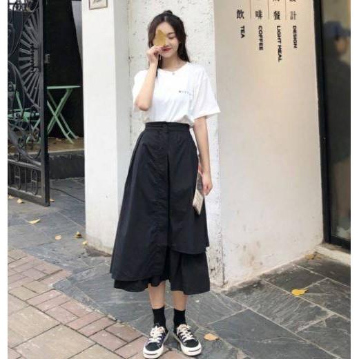 Chân váy dài vạt chéo Ullzang siêu hot cho giới trẻ