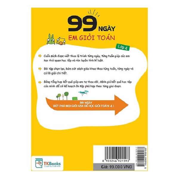 99 Ngày Em Giỏi Toán Lớp 4 - Học Nhẹ Nhàng, Dễ Dàng Điểm Cao ( tặng kèm bookmark )