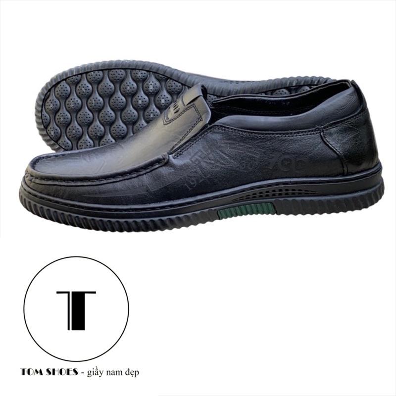 Giầy lười nam da bò mềm Tomshoes, cam kết da thật 100%