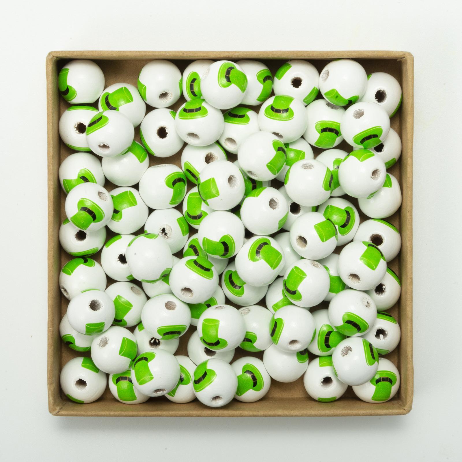 10Pcs ’S Day Wooden Beads smooth Polished for Handicrafts