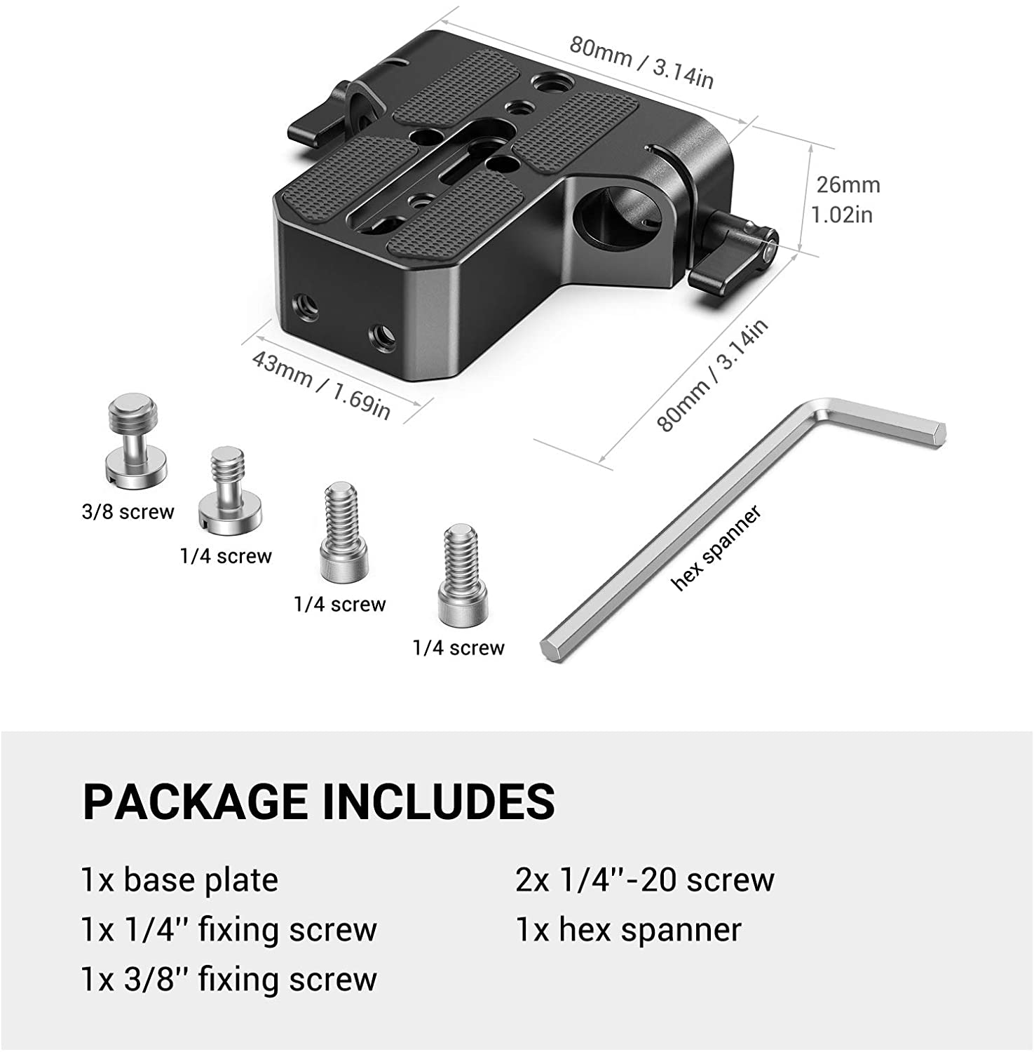 SmallRig Baseplate with Dual 15mm Rod Clamp 1674