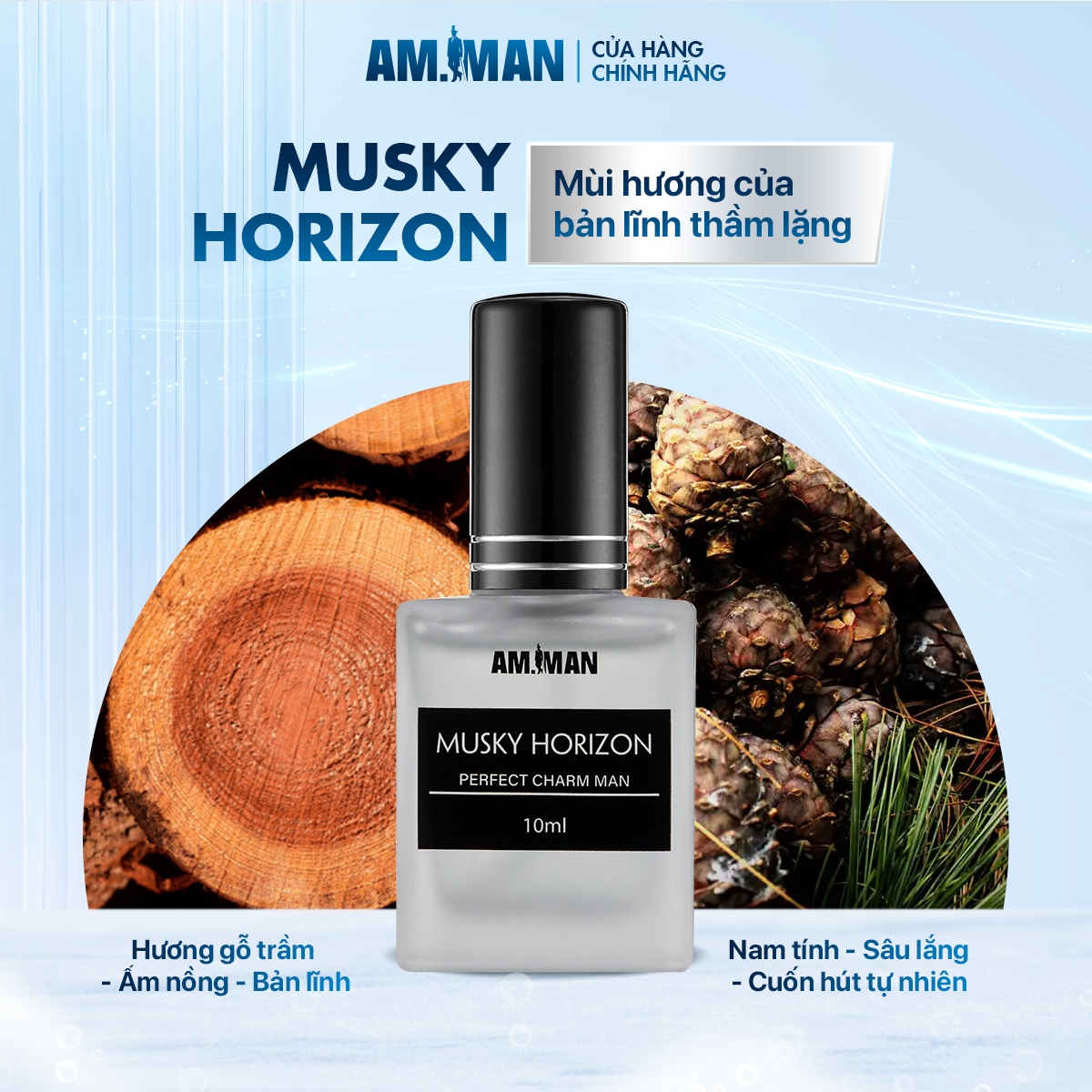 Nước hoa nam AM-MAN lịch lãm, sang trọng, hương thơm cuốn hút phái nữ, công sở, hẹn hò dung tích 10ml/chai