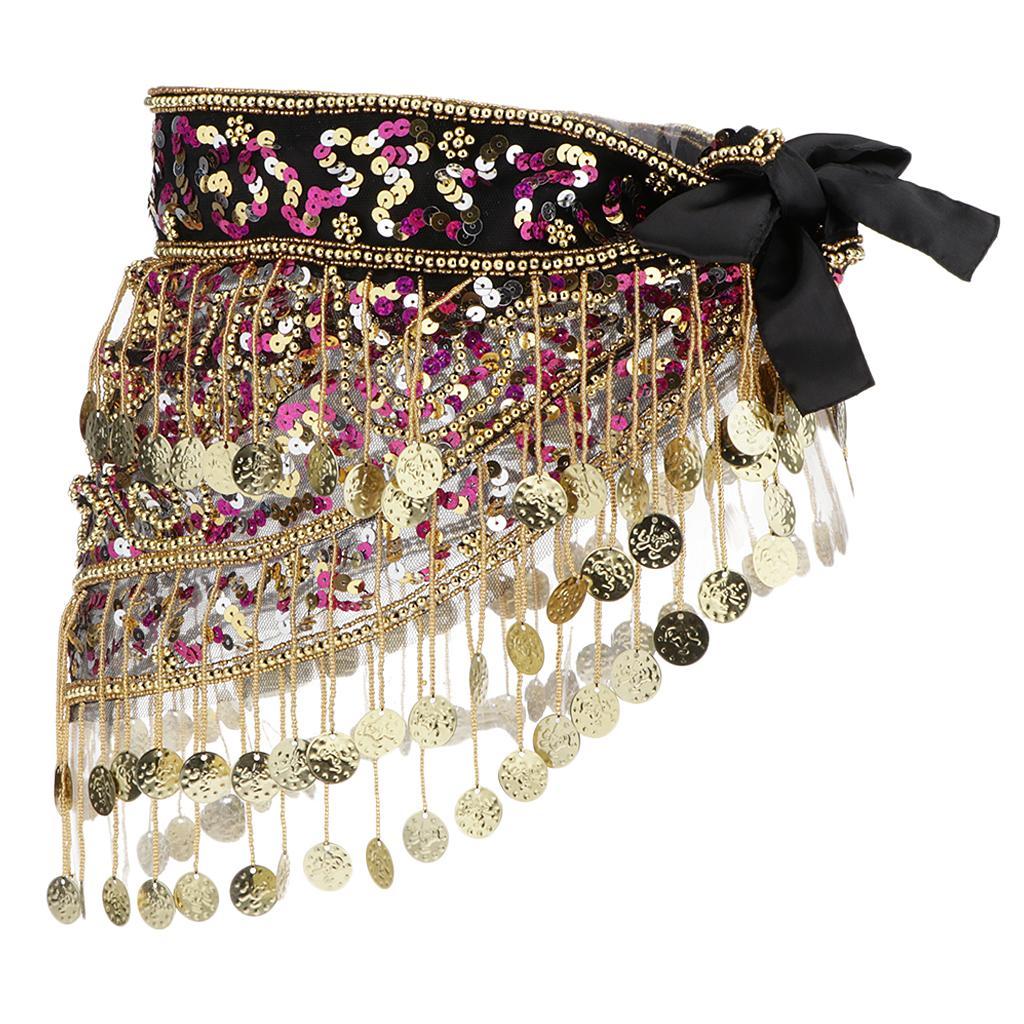 Belly Dance Hip Scarf Belt, Belly Dancer Costume, Sequin  Scarf,  Belt