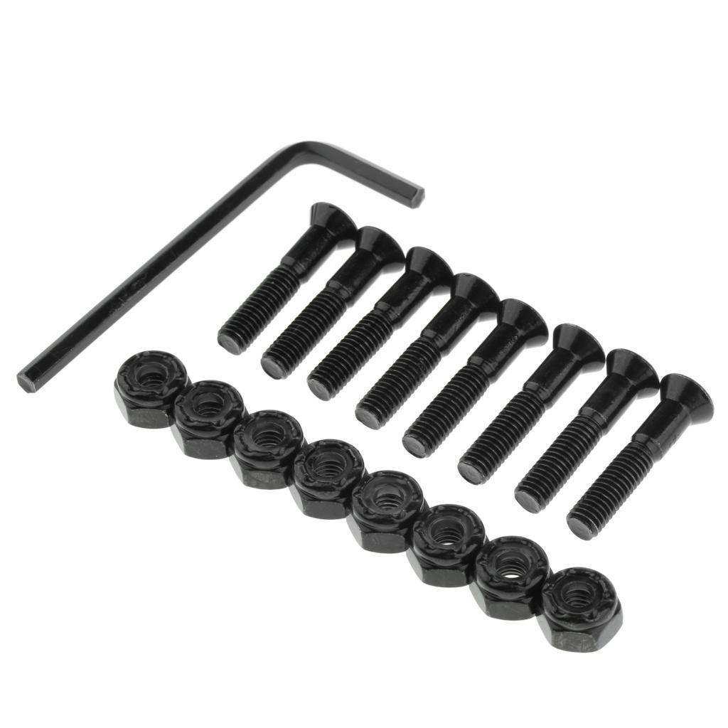 1 Set Skateboard Longboard Hardware with with L wrench 8 Black