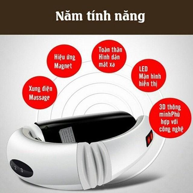 Máy massage cổ vai gáy 3D rung kết hợp xung điện từ trị liệu đau cơ thể - Máy mát xa cổ KL583