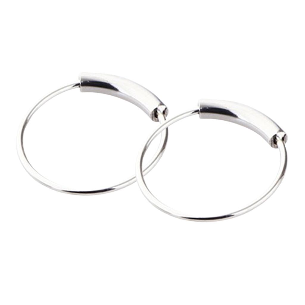 2pcs Nose Ring Nose Hoop Tragus Helix Ear Piercing Steel Ring 6mm Silver