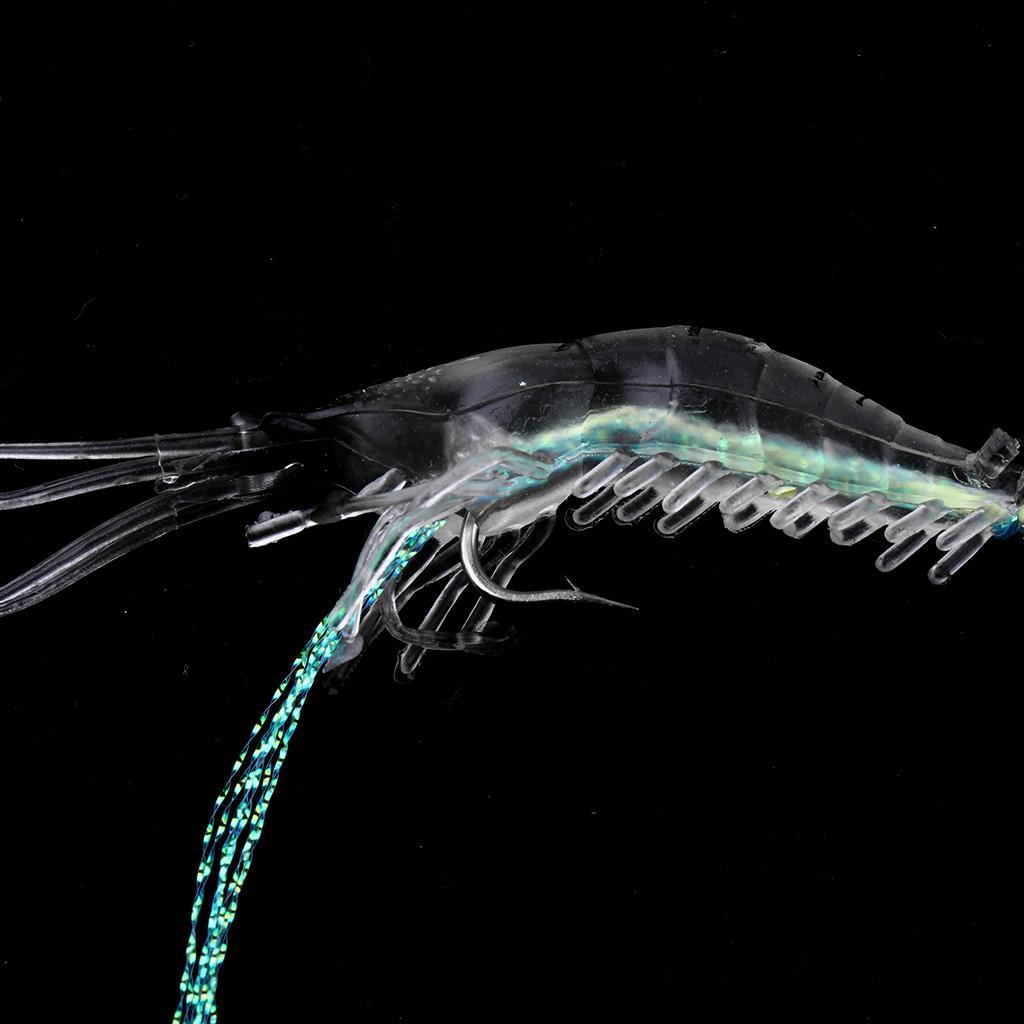 5 Pieces Shrimp Fishing Lure Luminous Shrimp Bait Saltwater Lures Fishing Tackle Lifelike Shape and Touching Feeling