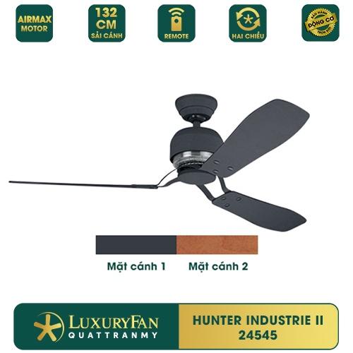 Quạt trần HUNTER INDUSTRIE II - Động cơ độc quyền, cánh gỗ cao cấp, điều khiển từ xa, Hàng chính hãng