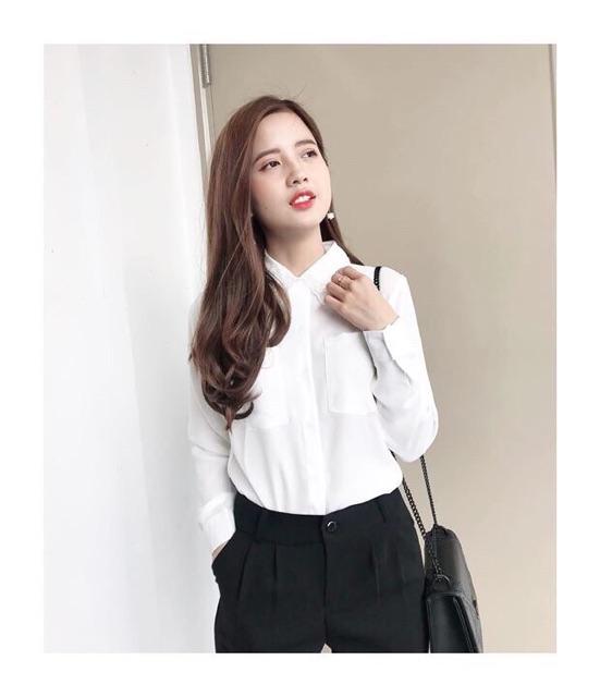ÁO SƠ MI CỔ REN TAY DÀI XINH XUẤT SẮC