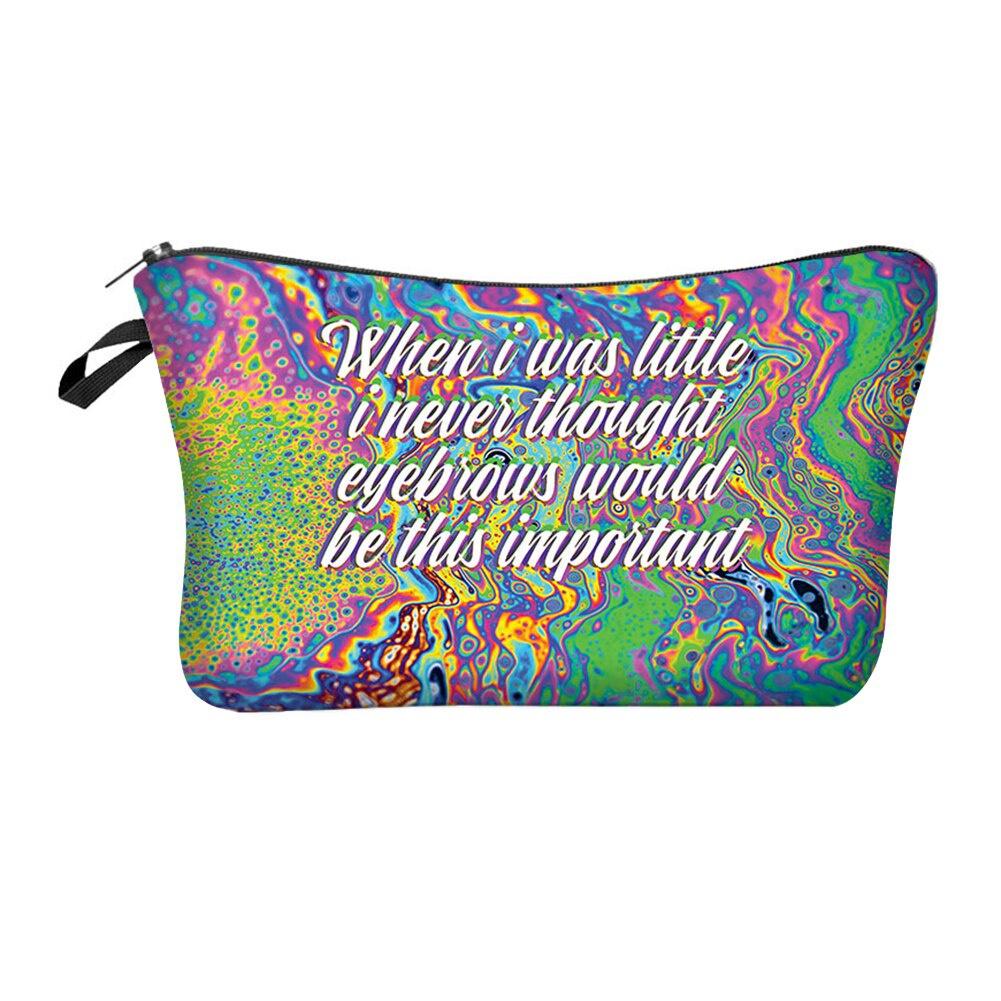 AA Cosmetic Bag Colorful Floral Print Makeup Bag Portable Multipurpose Storage Bag for Women