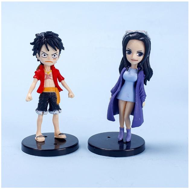 Mô Hình Nhân Vật One Piece, Bộ 6 Mô Hình Luffy, Zoro Cao 8cm, Trang Trí Decor, Bộ Sưu Tầm Nhận Vật Anime