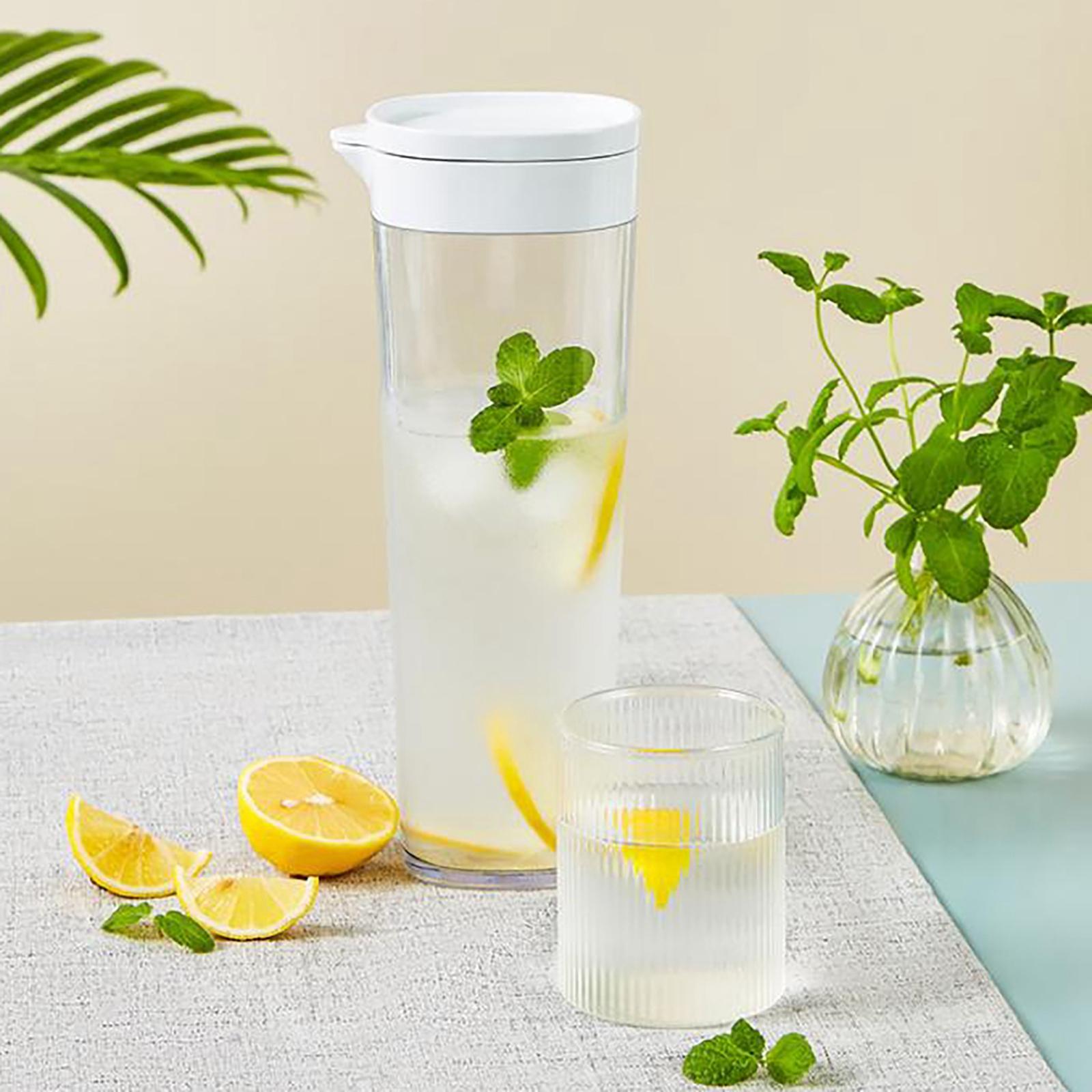 Beverage Water Jug 1.1L Capacity Hot & Cold Water Tank Fridge Teapot Water Jug for Iced Tea Cold/Hot Water Coffee Juice Lemonade Beverage