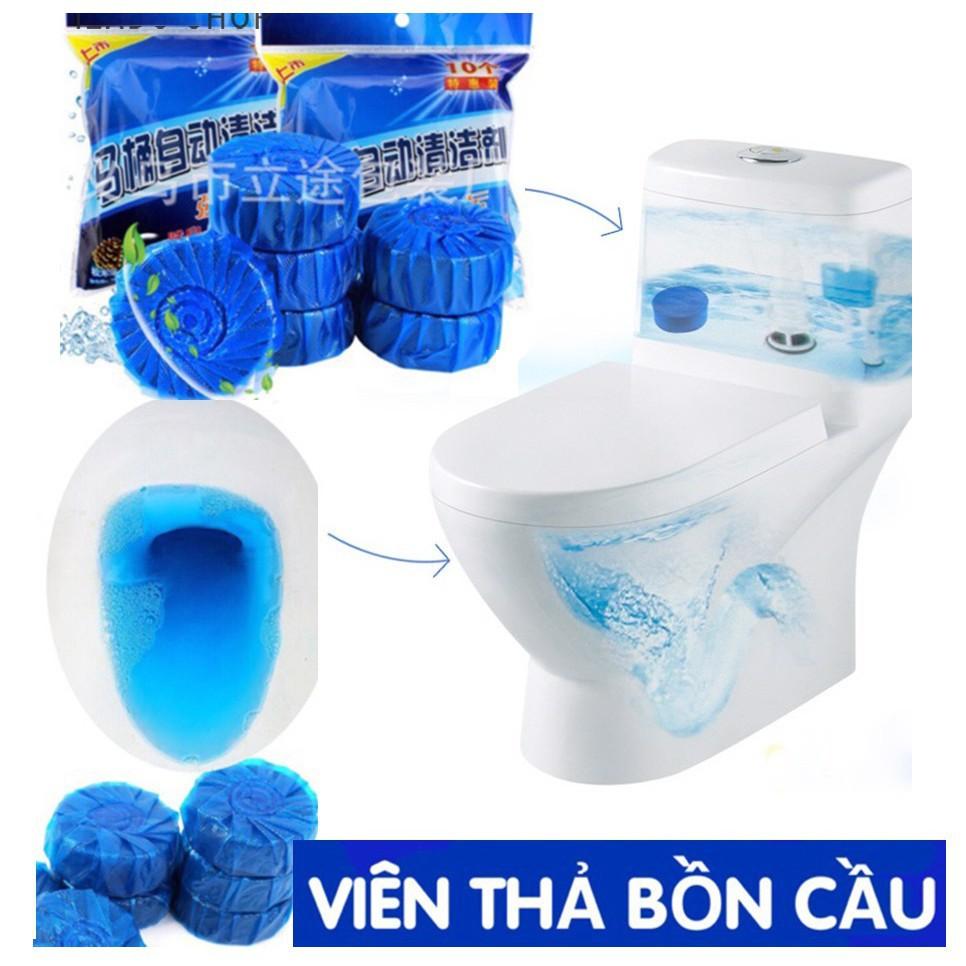 Bộ 10 Viên Khử Mùi Tẩy Bồn Cầu - Siêu Sạch Sau 600 Lần Xả Nước