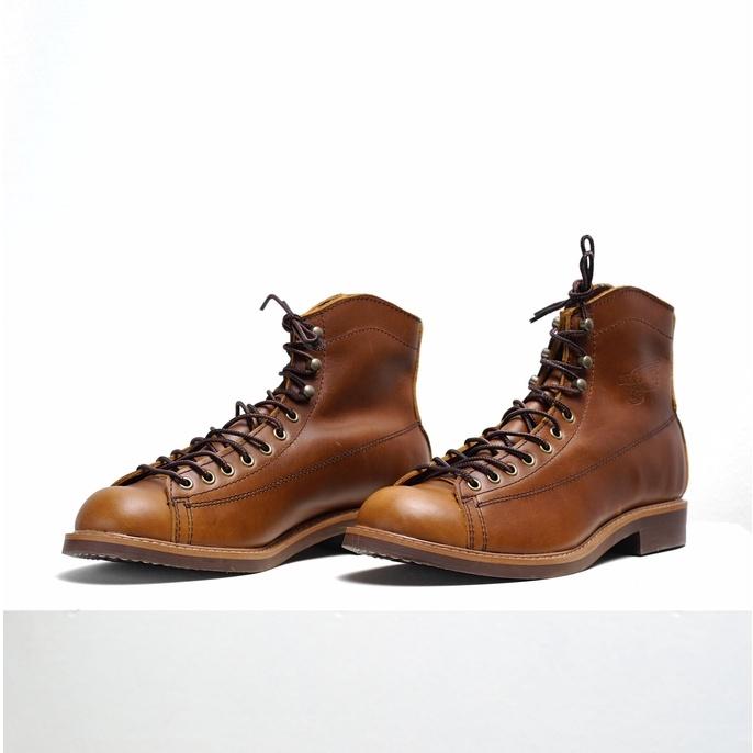 Giày boot nam cao cổ màu nâu REDWING LINEMAN, giày da thật cổ điển TONKIN