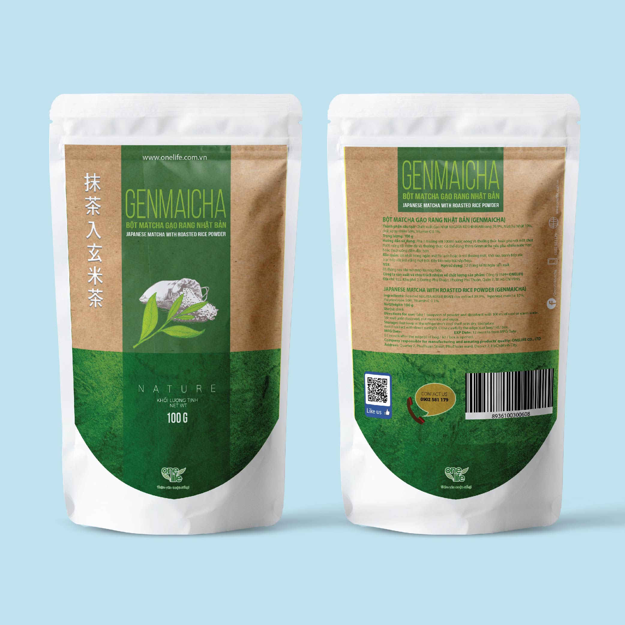Bột Matcha Onelife Gạo Rang 100g