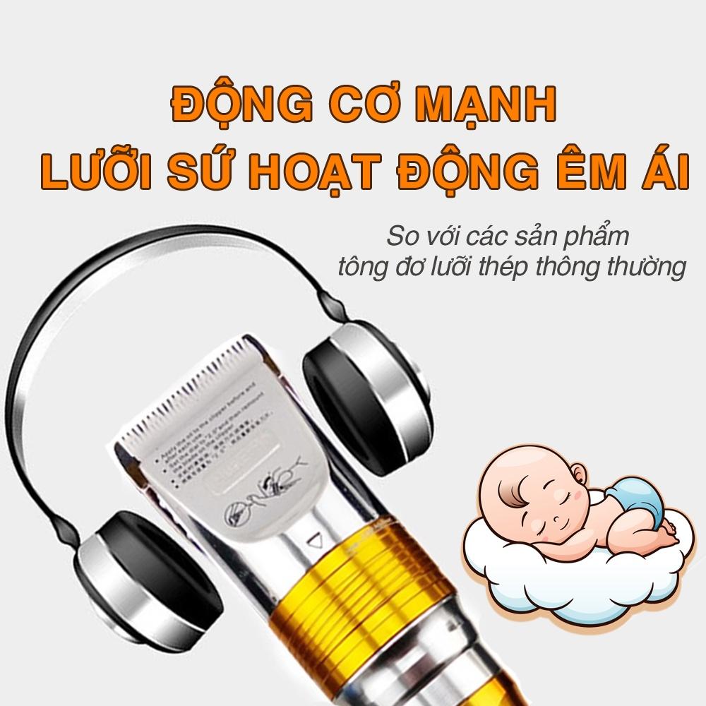 Tông đơ cắt tóc  F10 chuyên nghiệp, lưỡi sứ siêu bén pin trâu.