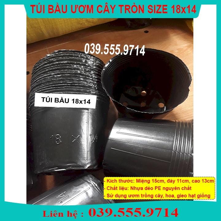 1KG TÚI BẦU ĐEN TRÒN TRÔNG CÂY SIZE 18x14 - Tái sử dụng nhiều lần