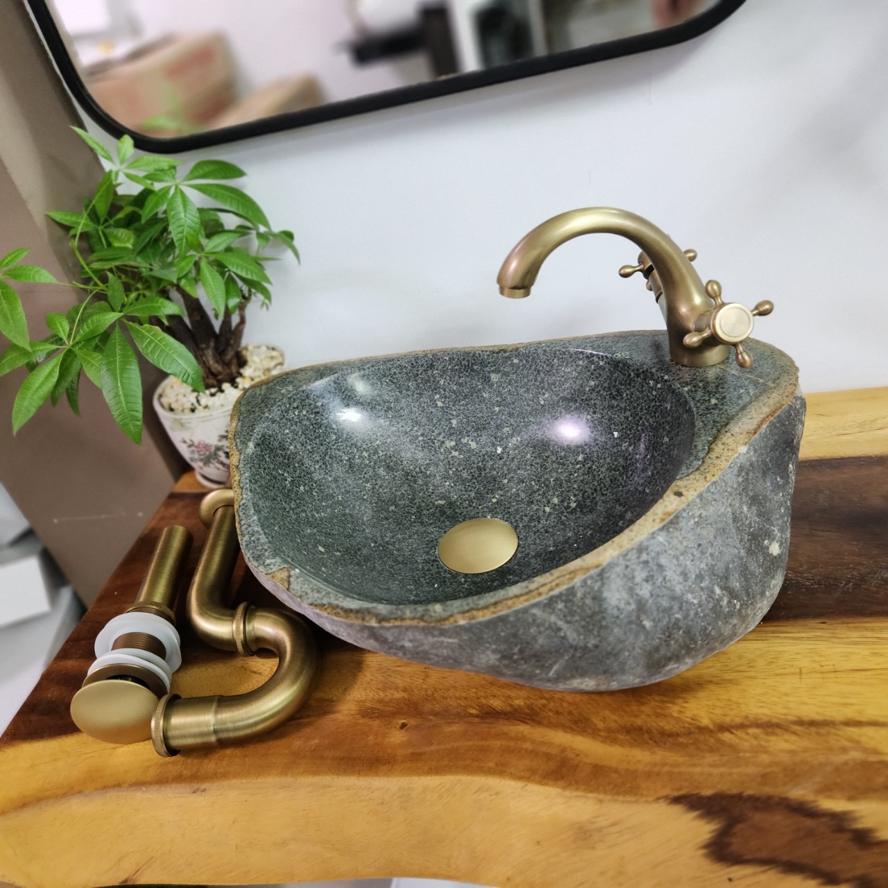 Chậu Lavabo đá cuội tự nhiên