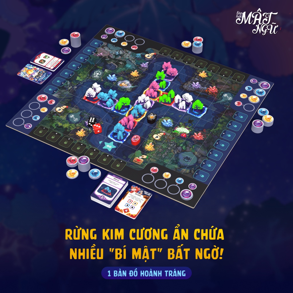 Khu Rừng Kim Cương - Board Game Lớp Học Mật Ngữ Cực Vui Cho Bé