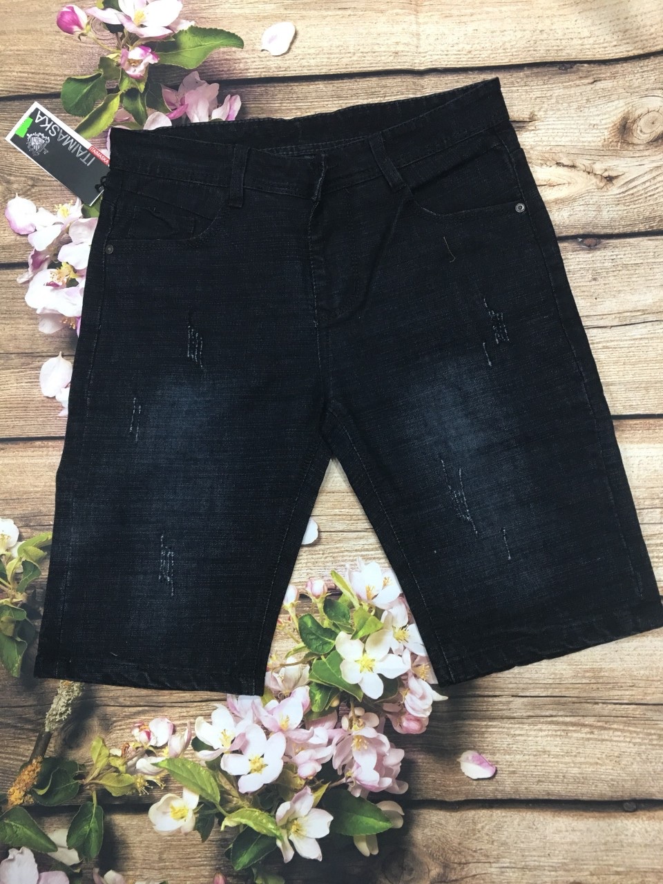 Quần short jean nam body co giãn vải nhập