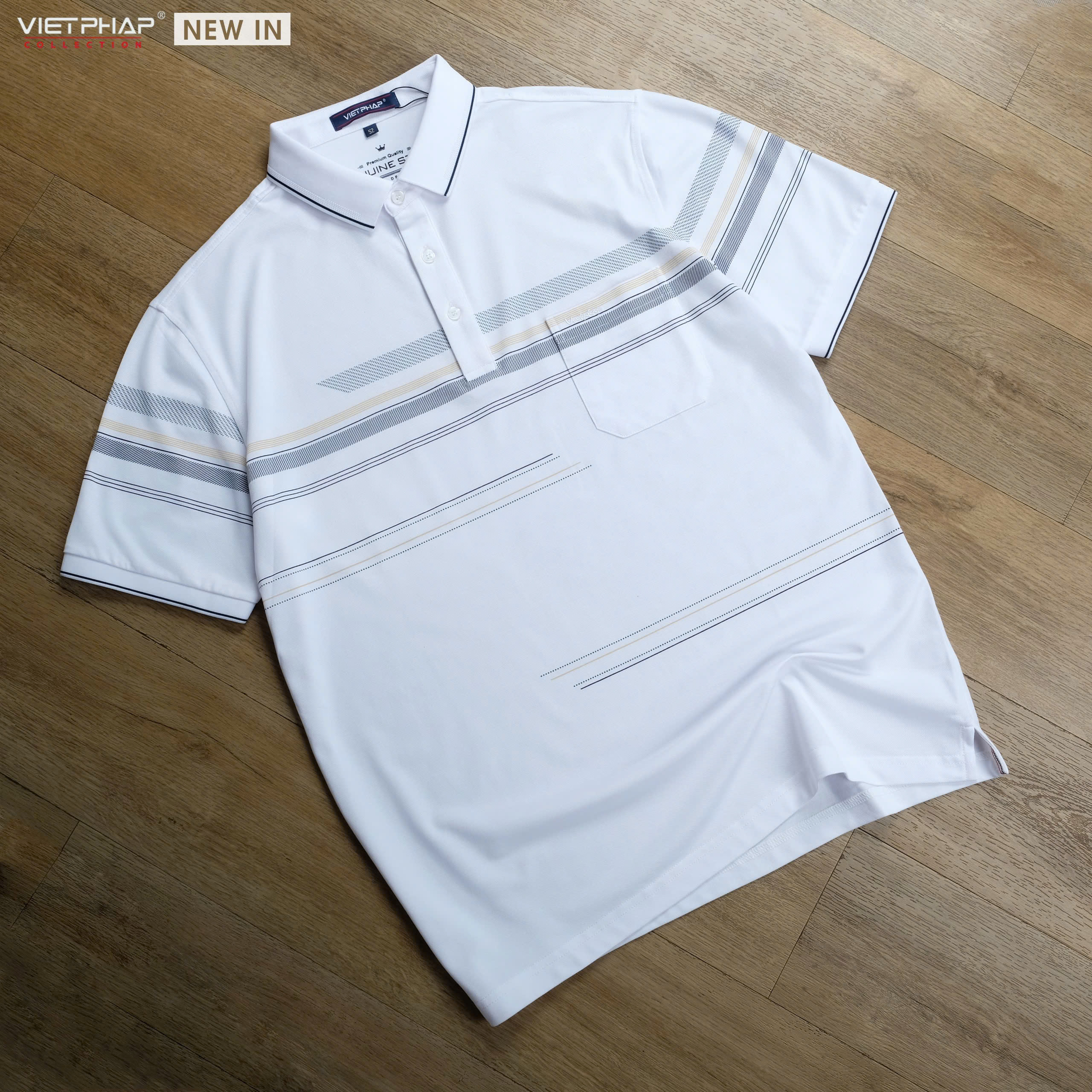 Áo Polo Nam VIỆT PHÁP Form Luxury – Thun Cá Sấu Lạnh, lịch lãm, sang trọng 50060