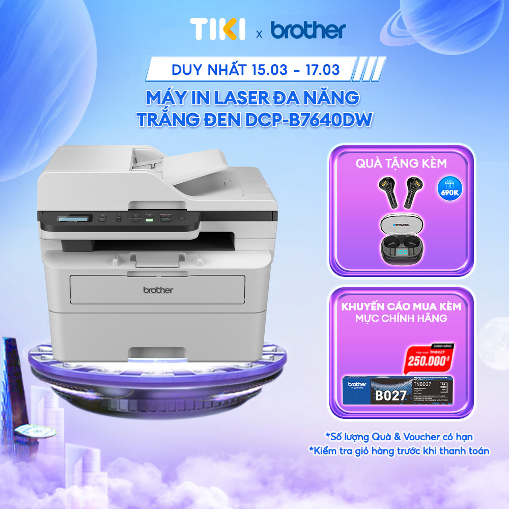 Máy in laser đa năng trắng đen DCP-B7640DW - Hàng chính hãng
