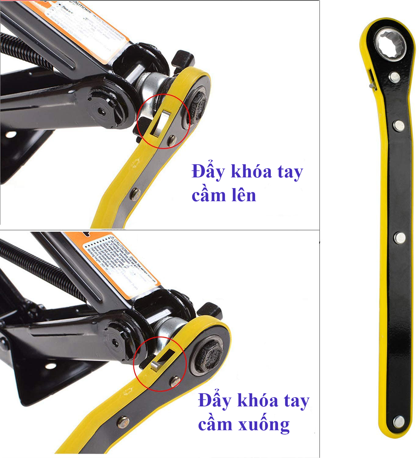 Kích nâng gầm xe ô tô - Kích lốp ô tô chữ A đầu bám xoay 360 độ - Tay siết lực cờ lê tròng tự động, tải trọng 2 Tấn