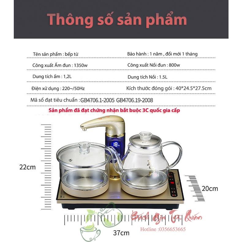 Bộ Bếp Điện Thủy Tinh Đun Nước Pha Trà Cao Cấp Có Điều Khiển Từ Xa AD12