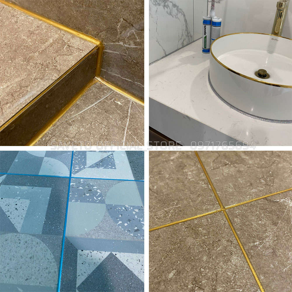 Bộ keo chà ron Saveto 2 thành phần súng trợ lực cao cấp - dùng để thi công keo ron gạch Saveto sàn nhà, nhà tắm, gạch đá ốp lát.