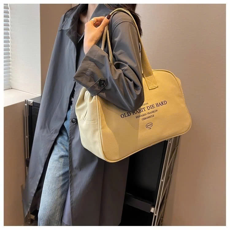 Túi Xách Canvas Thời Trang Đeo Vai – Túi Du Lịch Dung Tích Lớn Đa Năng, Đi Công Tác Ngắn Ngày Cho Nam Nữ - HÀNG CHÍNH HÃNG MINIIN