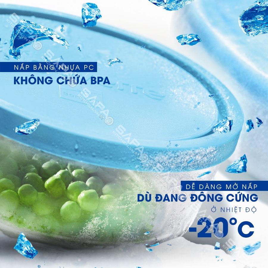 Hộp thuỷ tinh chữ nhật Frigoverre 1100ml chuyên dùng ngăn đông tủ lạnh (Bormioli Rocco)- Hàng chính hãng