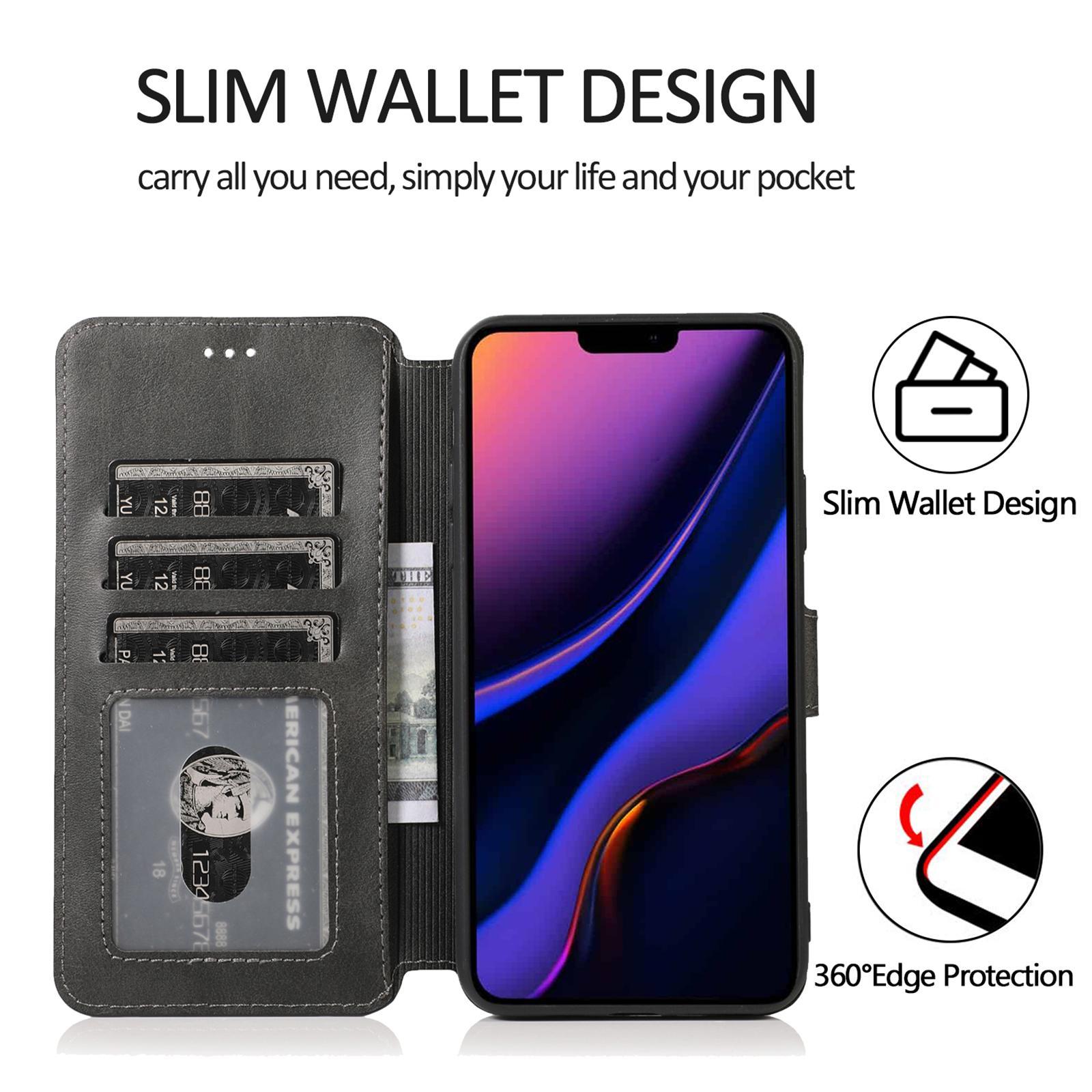 Card Holder Wallet Case Soft Leather Flip Cover Shell for iPhone