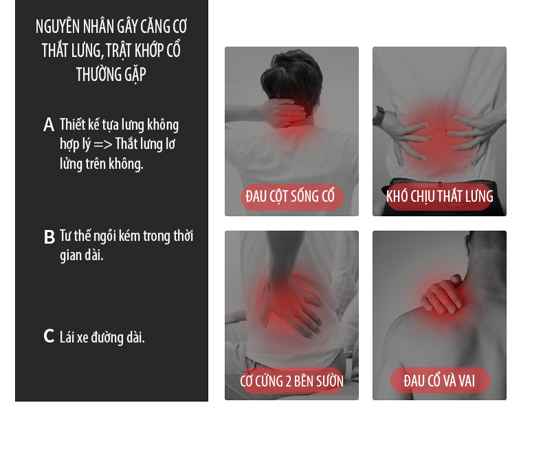 Gối/đệm massage đa năng kéo dài hỗ trợ chữa trị, làm giảm đau thắt lưng, đau cột sống cổ