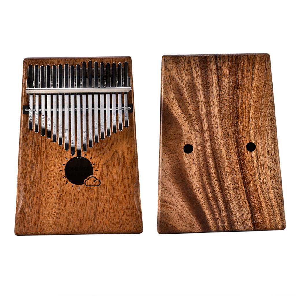 17 Keys Kalimba Thumb Piano Finger Instrument for Kids Musical Toy Brown