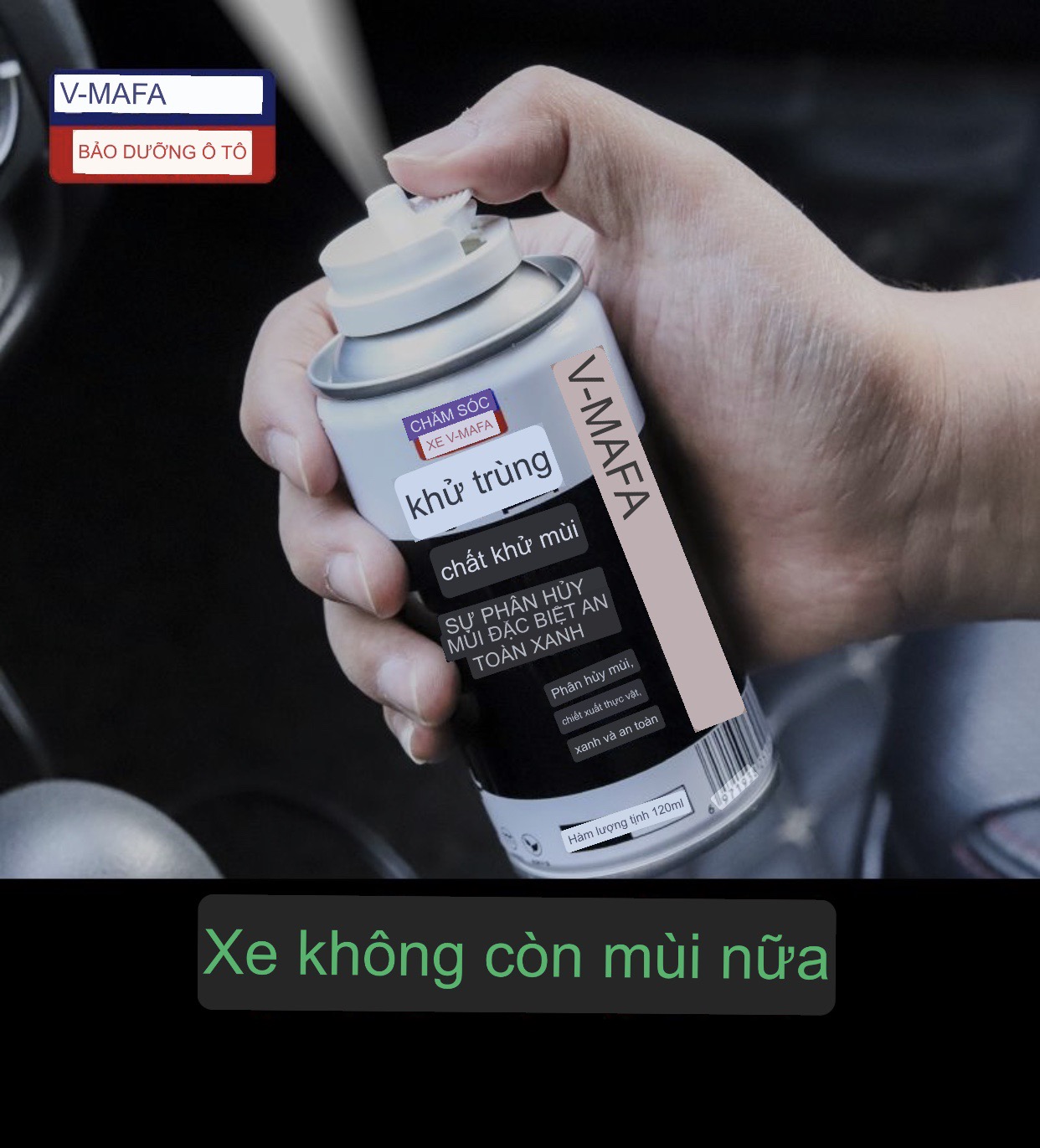 Chai Xịt Khử Mùi Xịt Thơm Xe Hơi Xe Ô Tô V-MΛFA Nano Bạc Khử Mùi Kháng Khuẩn Tái Tạo Không Khí Trong Lành Kèm khăn lau TiMa.lala - Hàng chính hãng